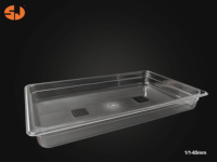 Poêle Gn PC en plastique de toutes tailles pour le service des aliments Conteneur Gastronorm Poêle Gn avec couvercle Équipement commercial