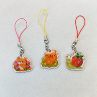Breloque de téléphone en acrylique transparent avec revêtement époxy brillant, mini pendentif personnalisé imprimé pour téléphone portable