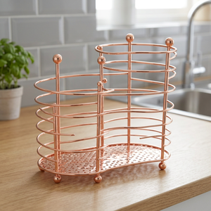 Boîte de rangement pour fruits en fer à 2 compartiments de haute qualité avec poignée, organisateur de cuisine miniature écologique - Product Image 3