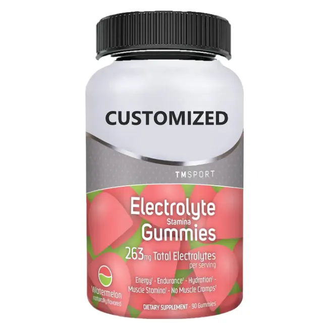 Özel etiketler şekersiz Eectrolyte Gummies, egzersiz sırasında en iyi hidrasyonu yenileyen kayıp suyu destekliyor Vitamin içerir