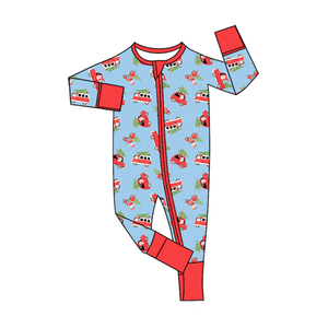 Custom Baby Christmas Zipper Romper Soft Milk Silk Long Sleeve Footless Jumpsuit - Product Image 3