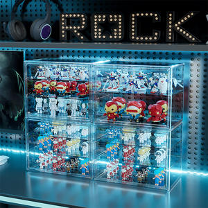 Caja de almacenamiento transparente para figuras Jiabaisi, estante de exhibición apilable de 2L para figuras de juguete, estuche organizador de escritorio - Product Image 4