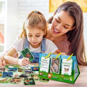Herramienta de Aprendizaje para Niños Pequeños, Tabla de Bolsillo de Doble Cara con Animales para el Reconocimiento de Palabras, para Jardín de Infancia - Product Image 1