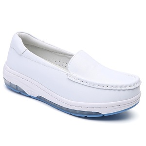 Women White Slip On <b>Nursing</b> <b>Shoes</b> Leather Upper Air Cushion Sole Hospital Work Footwear - Product Image 6
