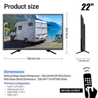 22 "RV GOO-GLE OS Smart TV 1G 8G Chromecast Marine Caravan Android Television Set Wall Mount Outdoor Camping 12V DC Car TV