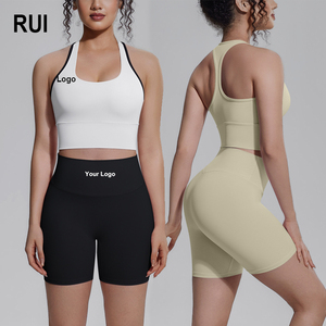 Conjunto Deportivo RUIQUWIN OEM para Mujer, Personalizado, Transpirable, de Cintura Alta, Color Sólido, Ajustado, Informal, para Yoga, 2 Piezas - Product Image 1