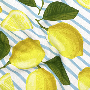 Toile imprimée personnalisée à rayures bleues imprimé léopard citron astronaute bande dessinée motif dinosaure <span class=keywords><strong>tissu</strong></span> 100% coton écologique - Product Image 5