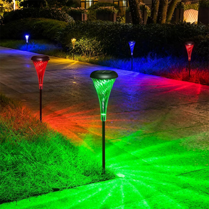 뒷마당 베란다 파티오 통로 장식에 대한 아침 영광 디자인 태양 정원 조명 야외 방수 따뜻한 흰색 다채로운 잔디 램프 - Product Image 6