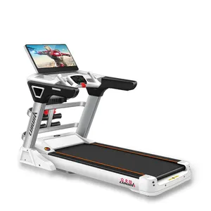 Lijiujia foldable 3.0hp motorized body fit LED Screen commercial gym equipment treadmill with wifi tv surf internet