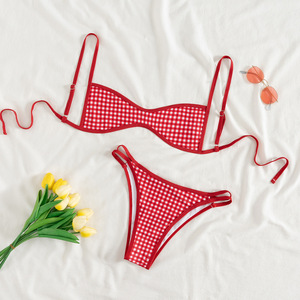 Ensemble de bikini imprimé, soutien-gorge triangle et bas taille basse, maillot de bain deux pièces extensible à séchage rapide pour les vacances à la plage - Product Image 6