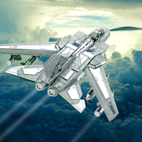 Puzzle 3D en métal Piececool F-14 Tomcat Fighter Jet, kit de modèle d'avion, assemblage DIY, jouet éducatif pour adultes