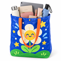 Sacs cadeaux personnalisés en plastique tissé à la main pour exposition d'anime, avec logo personnalisable, pliables, design à bandoulière unique