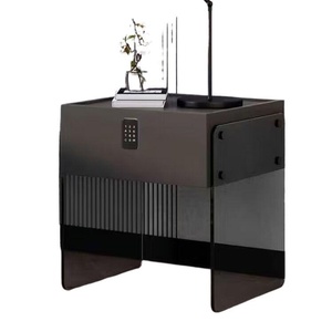 ตู้เก็บของข้างเตียงไม้สไตล์อิตาเลียนมินิมอลโมเดิร์นเรียบง่ายสร้างสรรค์อเนกประสงค์พร้อมกระจกและไฟ LED ประกอบสำเร็จ - Product Image 5