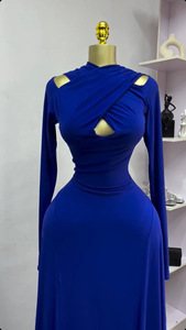 Nouvelle <span class=keywords><strong>robe</strong></span> longue en tulle à manches longues, au design fluide, offrant un effet amincissant et une grande élasticité - Product Image 6