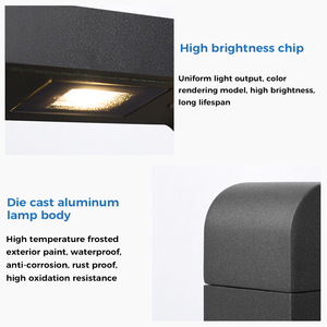 Lampu Bollard LED Tahan Air Modern IP65 Aluminium 3000k Putih Hangat untuk Jalan Taman dengan Daya AC Sertifikasi CE - Product Image 4