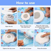 Jouets interactifs pour chats ZMaker Cache-cache, jouet de chasse interactif pour chats rechargeable, jouet pour chats activé par le toucher avec des plumes mobiles