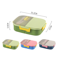 Hochwertiges koreanisches Kinder-Thermo-Lunchbox-Set 1200ML Wiederverwendbare auslaufsichere Bento-Box aus Kunststoff mit Snack-Besteck