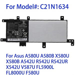 C21N1634แบตเตอรี่แล็ปท็อปสำหรับ Asus A580U A580B X580B A542U R542U R542UR <span class=keywords><strong>X542U</strong></span> V587U FL5900L FL8000U F580U X580U 7.6V 38WH - Product Image 2