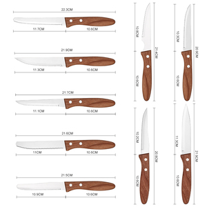 سكين مطبخ من 6 قطع بمقبض خشبي ، سكين التقشير ، سكين مطبخ متعدد الوظائف - Product Image 2