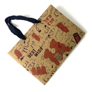 Bolsa de Compra de Papel Kraft Reciclable Personalizada LIANYOU, Asa de Cuerda de Algodón, Diseño de Fondo Plano, Impresión Flexográfica - Product Image 3