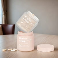 Pot en verre personnalisé pour Matcha Mind Nutrition, bouteille givrée verte en forme de capsule avec boîte, emballage de fruits mélangés pour la beauté et le bien-être