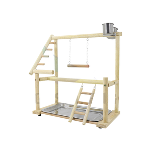 Eco-Friendly Natural Wood Parrot Playstand <strong>Bird</strong> Play Gym Removable Waste Tray Feeder Cups <strong>Bird</strong> Perch Playpen Parakeet <strong>Toy</strong> - Product Image 1
