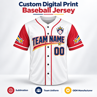 Seragam Bisbol Berkualitas Tinggi Cepat Kering Tahan Lama dengan Kancing, Jersey Bisbol Custom Berbahan Mesh, Kaos Bernapas, Softball Heat-Transfer