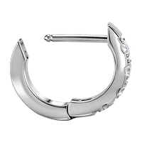 Boucles d'oreilles géométriques en titane ASTM F136 avec zircon et aiguille droite pour piercing