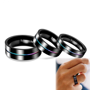 5Mm 7Mm 9Mm Cầu Vồng Titan Vòng Cho Nam Giới Tùy Chỉnh Đồ Trang Sức Mỏng Rãnh Dòng Hợp Thời Trang Cặp Vợ Chồng Đám Cưới Có Thể Chồng Ban Nhạc Không Làm xỉn - Product Image 1