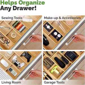 <b>Kitchen</b> Multi-Functional Bamboo <b>Kitchen</b> Drawer Organizer Adjustable Bamboo Silverware Organizer - Product Image 6