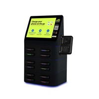 Distributeur de batteries externes partagées en libre-service à 8 compartiments, écran tactile, lecteur de cartes, scanner de code QR, station de recharge de téléphones commerciale