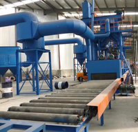 Machine de sablage automatique Delong pour le ponçage des plaques d'acier en poutre H avec nettoyage par sablage à haute granulométrie