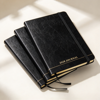 Journal de luxe 2028 personnalisé A5, couverture rigide en cuir PU, agenda annuel, marque-page en ruban, cadeau