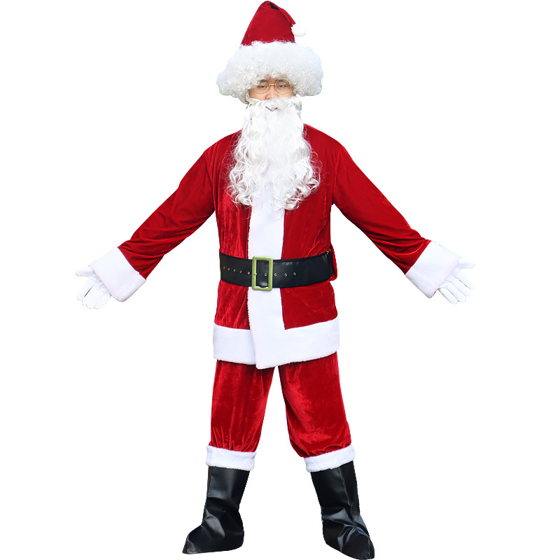 Santa Claus Costume For Adults Cosplay High Quality Thicken And Add Cotton Santa Claus Clothes Fancy 2021 Hot Sell