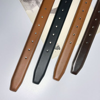Sabuk Kulit Warna Solid Kustom untuk Pria dan Wanita, Sabuk Gesper Pin Kasual dan Modis Grosir.
