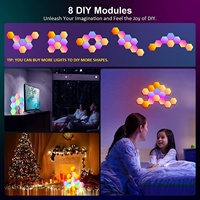 6 pièces bricolage RGB LED lampe quantique intelligente hexagonale modulaire musique son contrôlé éclairage intelligent décoration murale hexagone veilleuse
