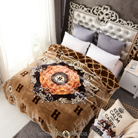 Super weich bedruckte gestrickte King Size Decke Raschel Warme Nerz decken Winter