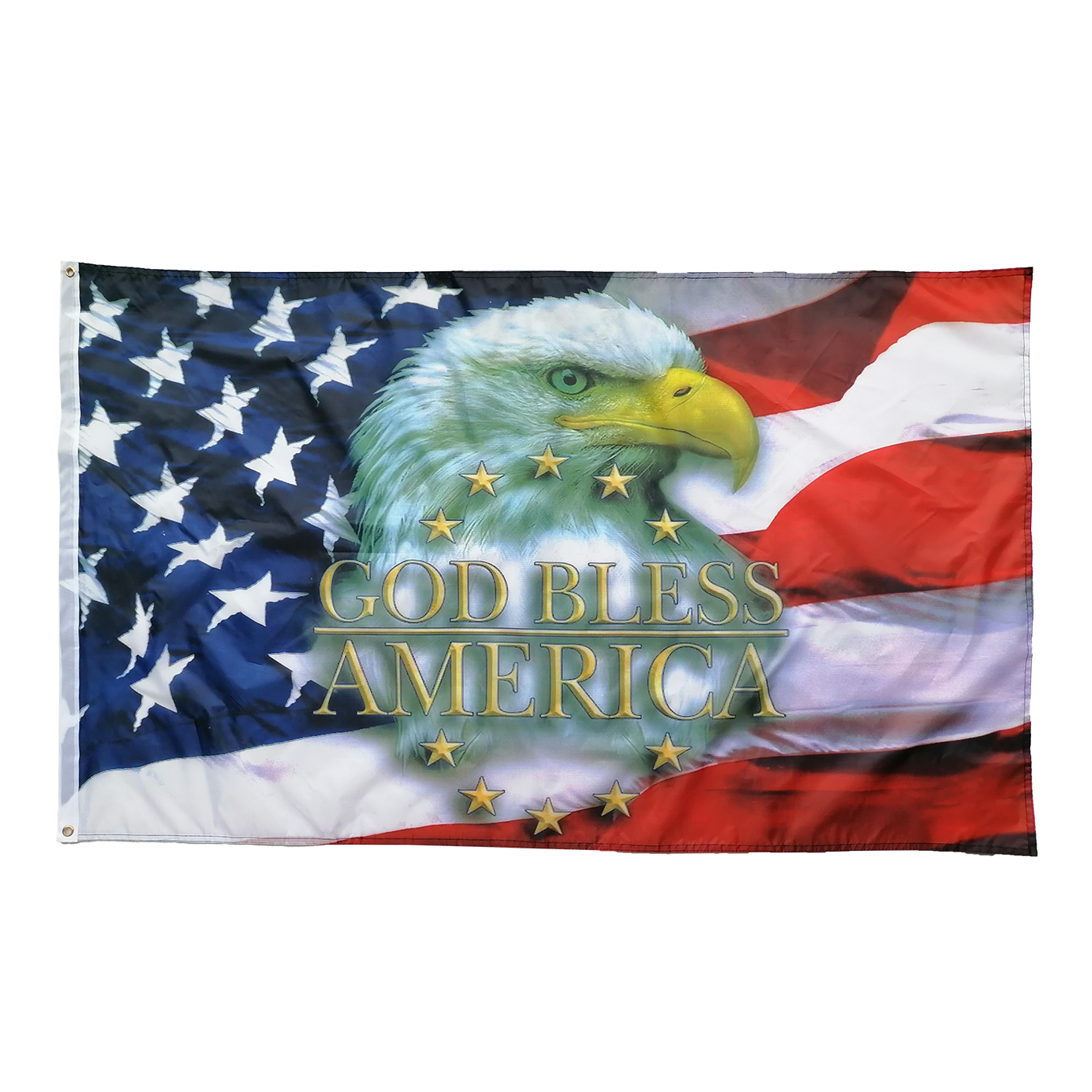 Bandiera USA Con Aquila 3x5 Ft - God Bless America, Banner Patriottico Americano