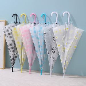 Parapluie transparent à pois avec logo personnalisé, manche long, en POE, avec crochet en J, imperméable, pour femmes et enfants, vente en gros - Product Image 2