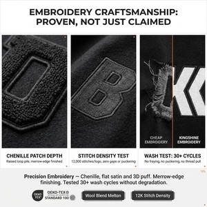 Logo kustom katun poliester cetak lengan panjang ukuran besar kancing bawah seragam tim bisbol olahraga bisbol jaket Letterman - Product Image 3