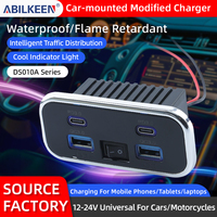Prise de charge USB personnalisée à charge rapide, étanche, pour bateau, camping-car, bus, 12V 24V, 18W double USB-A, 20W double USB-C avec interrupteur