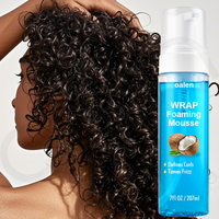 Mousse coiffante forte tenue pour cheveux bouclés, mousse capillaire à l'huile de coco et de karité pour boucles et ondulations
