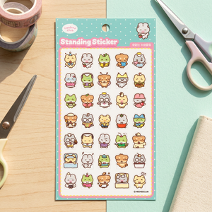 [HIHI Club] Standing PVC 3D UV Printed <b>Cute</b> Character Decorative Sticker Sheet for Diary Planner Laptop Phone - Product Image 2