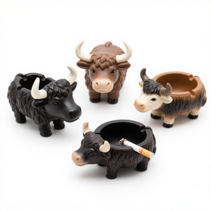 Cenicero de resina en forma de <span class=keywords><strong>vaca</strong></span> Highland, accesorios personalizados para fumar con personalización completa (color/tamaño/logotipo/forma) - Product Image 1