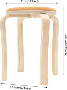 EVERPRETTY Lot de 8 tabourets empilables en PU <span class=keywords><strong>pour</strong></span> salle de classe, ronds, rembourrés, sans dossier, design emboîtable <span class=keywords><strong>pour</strong></span> l'école, la cuisine, le jardin et la maison - Product Image 3