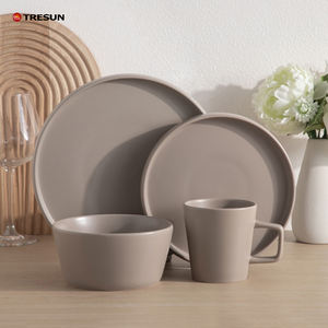 Venta al por Mayor de Lujoso Juego de Vajilla de Cerámica de 16 Piezas para el Hogar, Vajilla ODM Personalizada de <span class=keywords><strong>Gres</strong></span> Blanco Mate de Lujo - Product Image 5