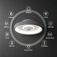 Ventilateur de plafond silencieux sans pales Yeyun, sans pales apparentes, ventilateur lumineux familial sécurisé