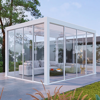 Pergola bioclimatique moderne en aluminium pour extérieur, 3x3m, 4x4m, 6x4m, motorisée, télécommande, design à lames orientables, imperméable et résistante à la neige