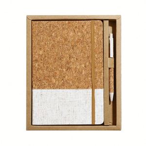 Custom Logo <b>A5</b> Minimalist <b>Diary</b> Thickened Cork Texture Eco-Friendly Paper Pen Loop Personalized Office Stationery Promotional - Product Image 1