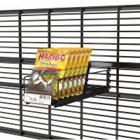 Poussoir de présentation OEM pour biscuits, à fixation par crochet, largeur réglable, pour boissons, pour rayonnages de présentation et gondoles